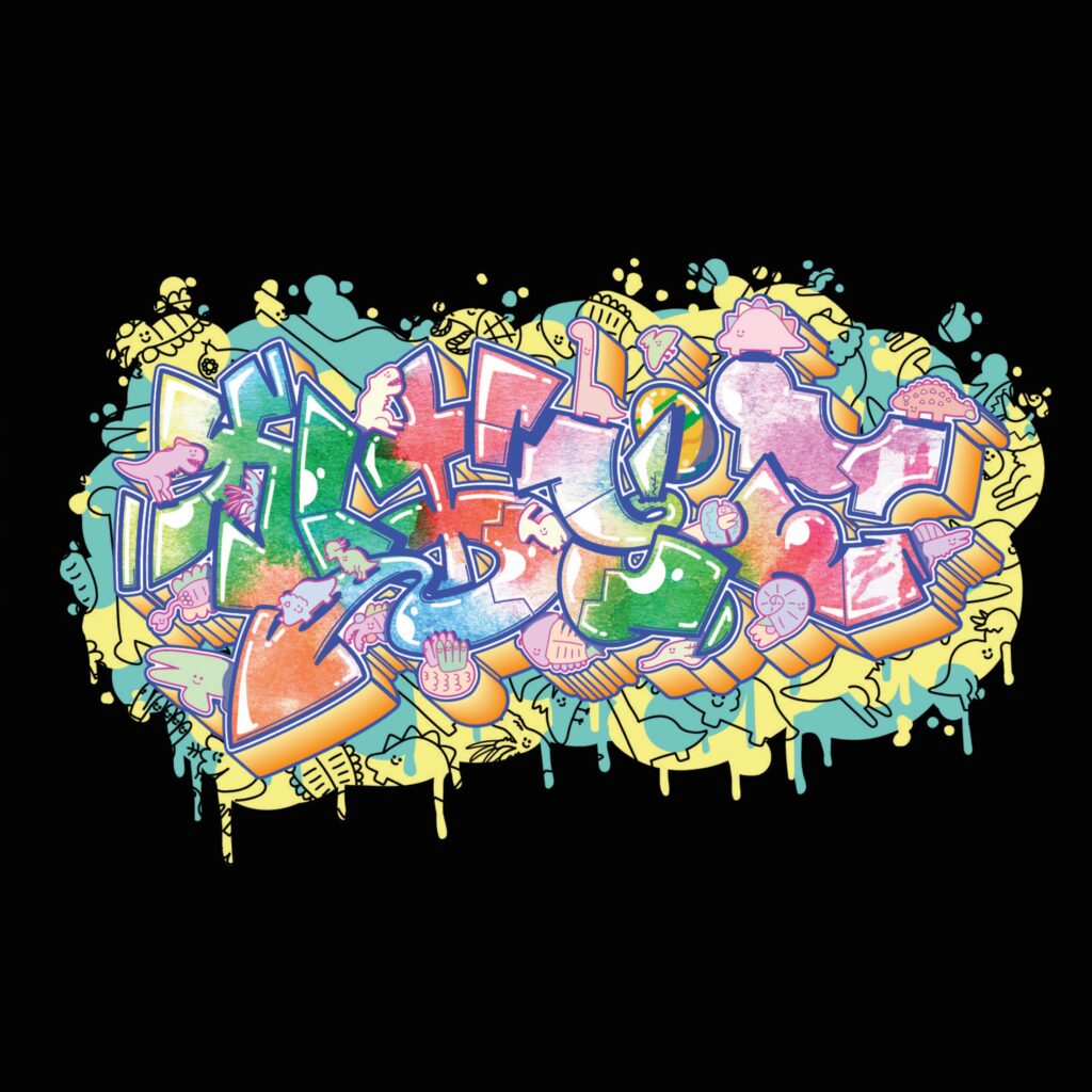 かおどこだいなそーグラフィティアート＿KAODOKO DINOSAUR Grafitti art