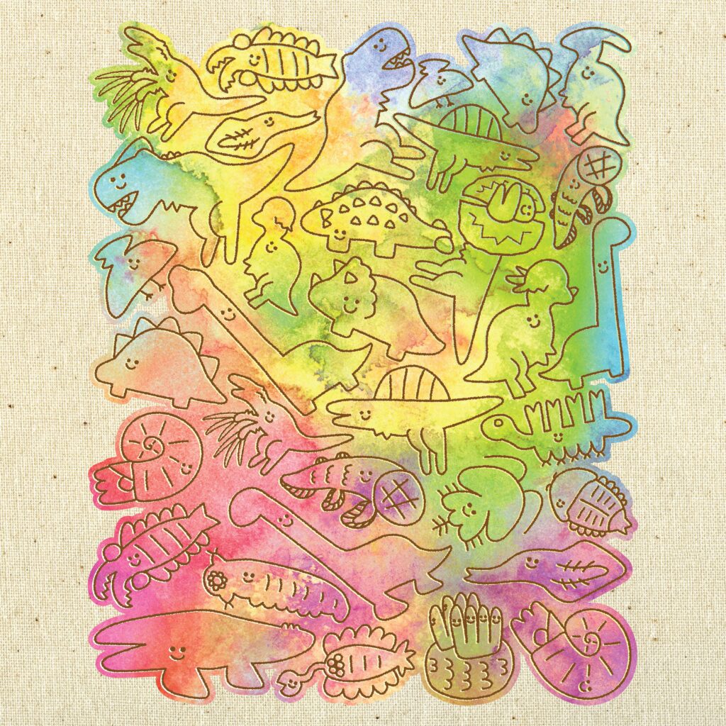 かおどこだいなそー水彩＿KAODOKODINOSAUR watercolor