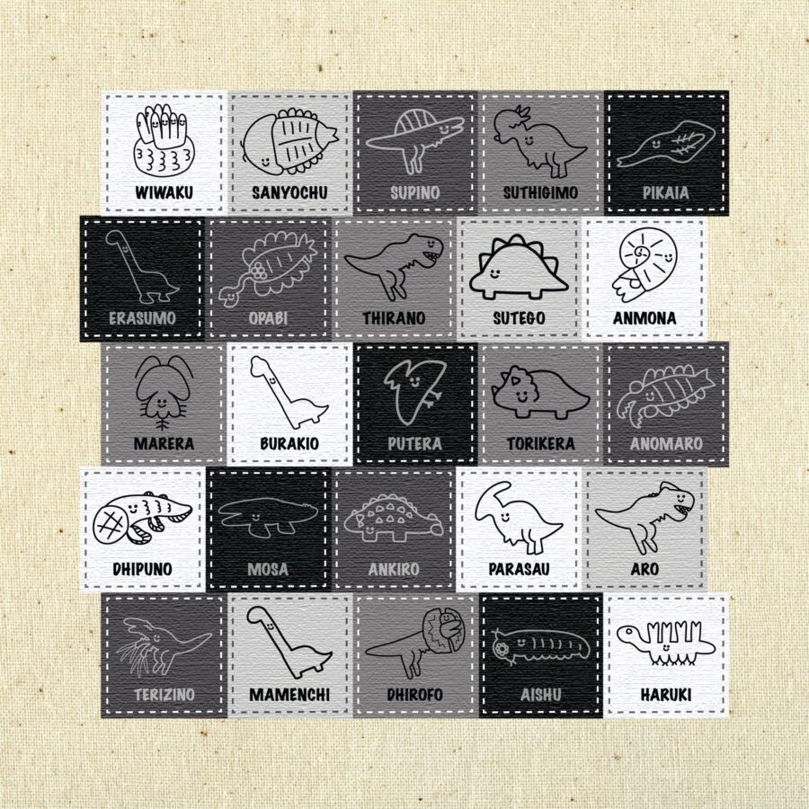 かおどこだいなそーパッチ風＿KAODOKODINOSAUR patchwork