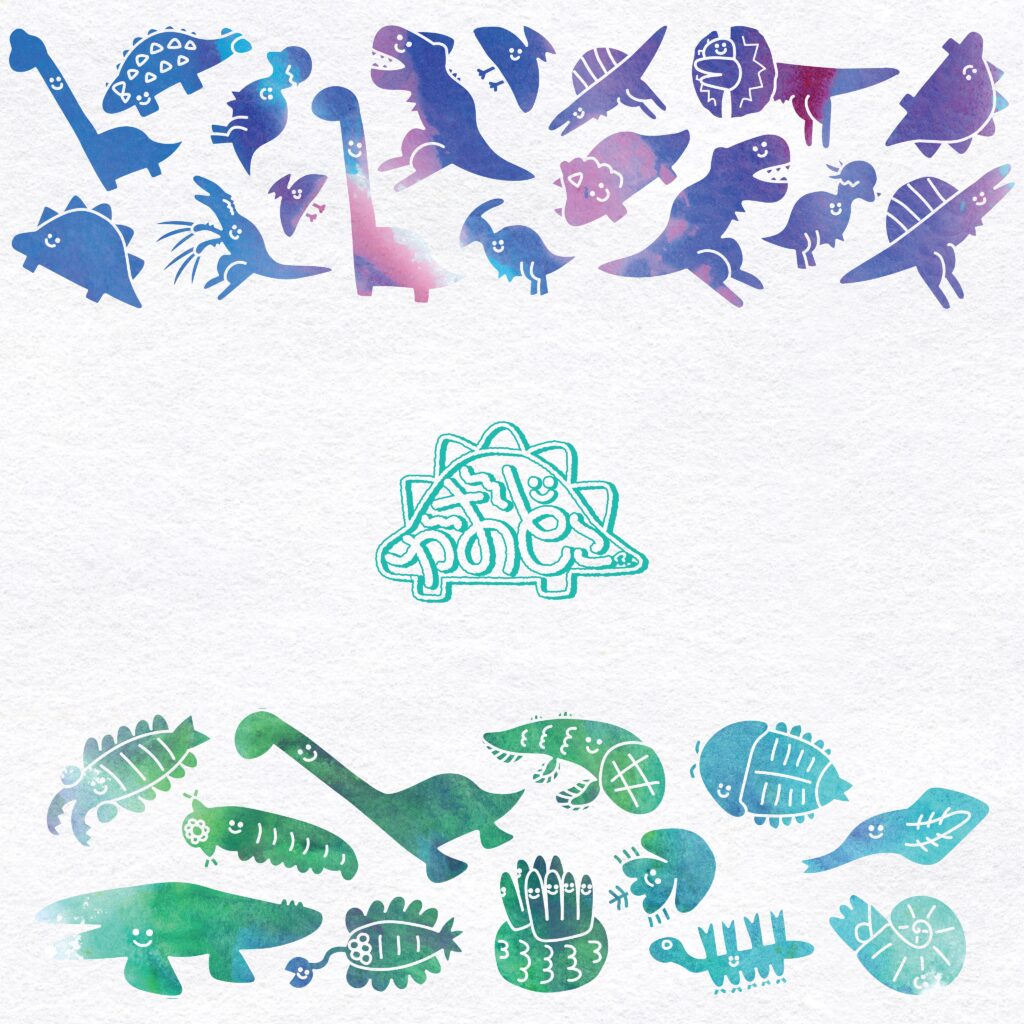 かおどこだいなそー水彩＿KAODOKODINOSAUR watercolor