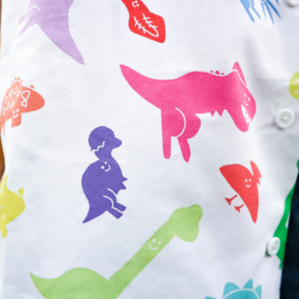 かおどこだいなそー白シャツ＿KAODOKODINOSAUR Stegosaurus White shirt