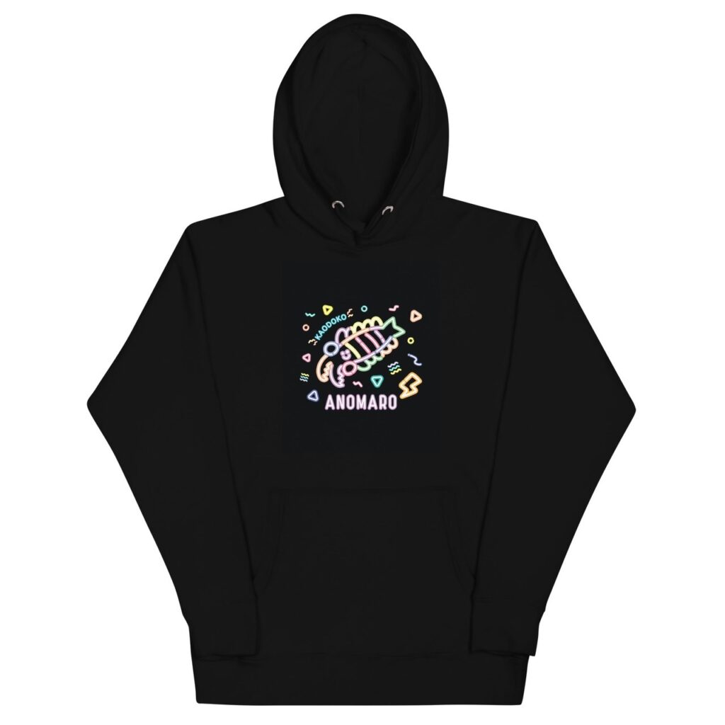 かおどこだいなそーあのまろかりす黒トレーナー＿KAODOKODINOSAUR Anomalocaris Black hoodie